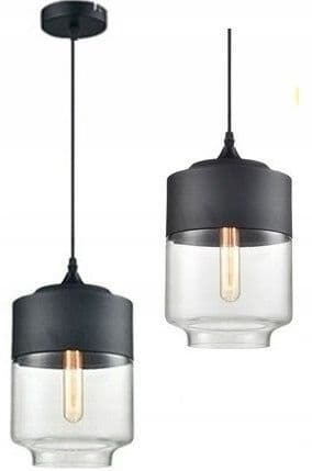 ZENITH C GLAS HÄNGANDE TAKLAMPA SVART