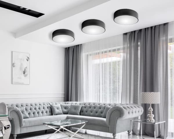 PLAFOND LAMPPU 50CM PYÖREÄ KATTO APP644-4C MUSTA
