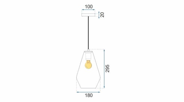 GLAS LOFTLAMPE APP438-1CP