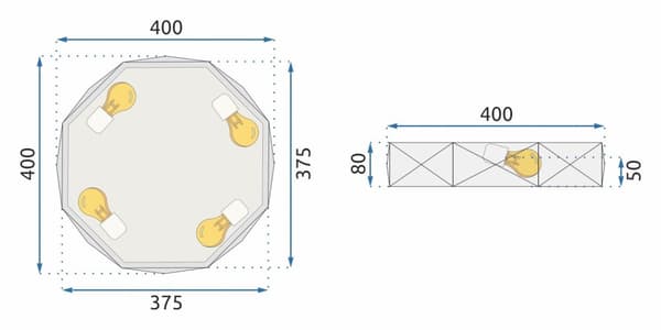 PLAPHONE LAMPE DIAMANT APP876-C 40 CM GULD