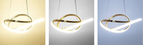 MODERNE LED RING PENDEL LOFTSLAMPE + APP390-CP GOLD FJERNBETJENING