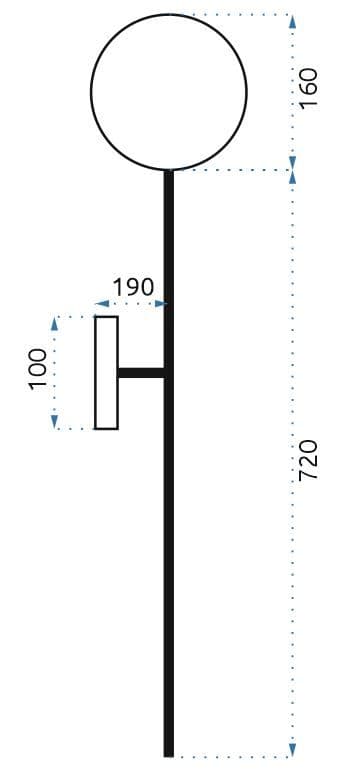 MODERNE VÆGLAMPE 90CM APP582-1W GULD