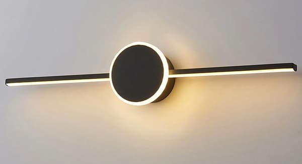 BADRUMS VÄGGLAMPA LED RUND SVART 60CM APP849-1W