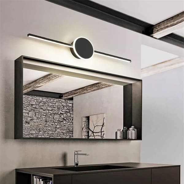 BADRUMS VÄGGLAMPA LED RUND SVART 60CM APP849-1W