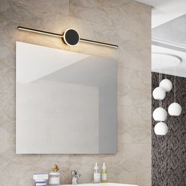 BADRUMS VÄGGLAMPA LED RUND SVART 60CM APP849-1W
