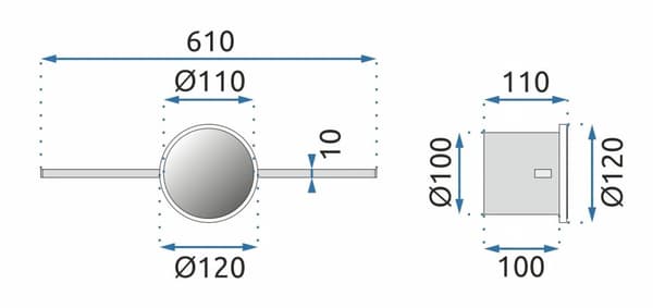 BADRUMS VÄGGLAMPA LED RUND SVART 60CM APP849-1W