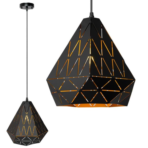 GEOMETRISK TREKANTET LOFTSLAMPE APP252-1CP SORT