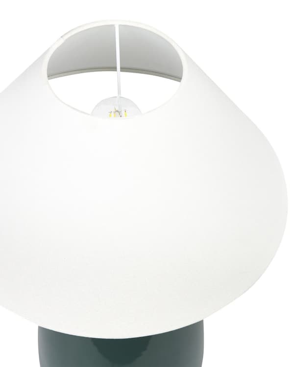 Bordlampe Mørkegrønn Keramikk Stoffskjerm Stemningsfull belysning Nattlampe Soverom Stue