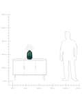 Miniatyrbilde 9 av 9: Bordlampe Mørkegrønn Keramikk Stoffskjerm Stemningsfull belysning Nattlampe Soverom Stue