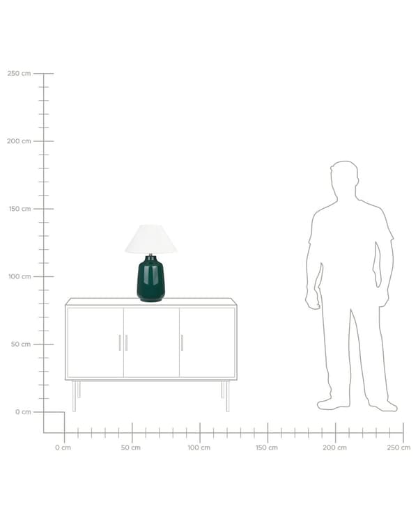 Bordlampe Mørkegrønn Keramikk Stoffskjerm Stemningsfull belysning Nattlampe Soverom Stue