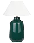 Miniatyrbilde 1 av 9: Bordlampe Mørkegrønn Keramikk Stoffskjerm Stemningsfull belysning Nattlampe Soverom Stue