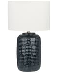 Miniatyrbilde 1 av 9: Bordlampe Mørkeblå Keramikk Stoffskjerm Stemningsfull belysning Nattlampe Soverom Stue
