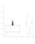 Miniatyrbillede 9 af 9: Bordlampe Mørkeblå Hvid Keramisk Fodstof Skærm Ambient Belysning Sengebordslampe
