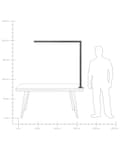 Miniatyrbillede 10 af 11: Skrivebord LED Lampe Sort Metal 120 cm Aluminium med Klemmedæmper Motion Dagslyssensor Kontorstudie Moderne Stil