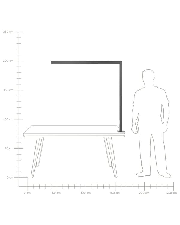 Skrivebord LED Lampe Sort Metal 120 cm Aluminium med Klemmedæmper Motion Dagslyssensor Kontorstudie Moderne Stil