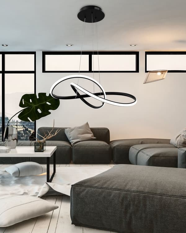 TAKRING LOFTLAMPE MODERNE LED + FJERNBETJENING APP395-CP SORT