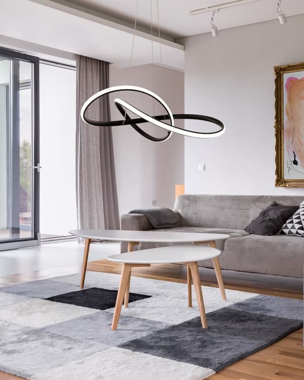 TAKRING LOFTLAMPE MODERNE LED + FJERNBETJENING APP395-CP SORT