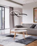 Miniatyrbillede 5 af 7: TAKRING LOFTLAMPE MODERNE LED + FJERNBETJENING APP395-CP SORT