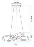 Miniatyrbillede 7 af 7: TAKRING LOFTLAMPE MODERNE LED + FJERNBETJENING APP395-CP SORT
