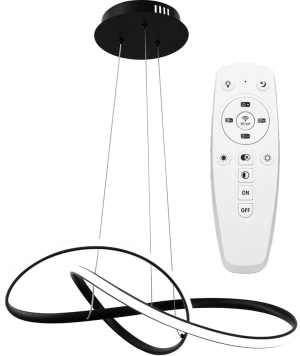 TAKRING LOFTLAMPE MODERNE LED + FJERNBETJENING APP395-CP SORT