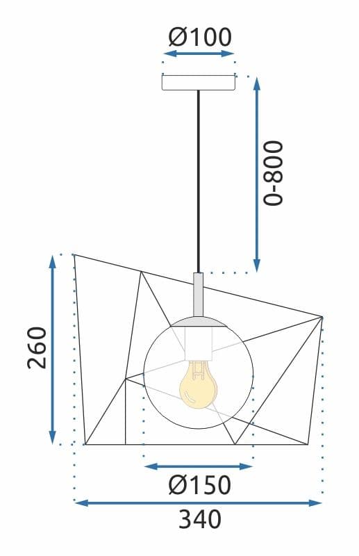 VEDHÆNGSLAMPE APP1022-1CP