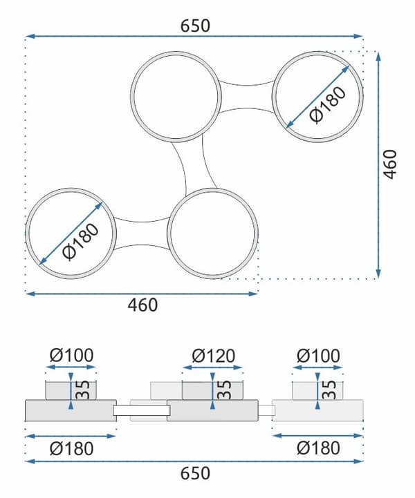 LOFTSLAMPE APP527-4C SORT