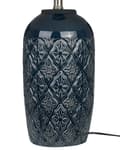 Miniatyrbilde 7 av 9: Bordlampe Mørkeblå Keramikk Stoffskjerm Stemningsfull belysning Nattlampe Tilbehør Soverom Stue