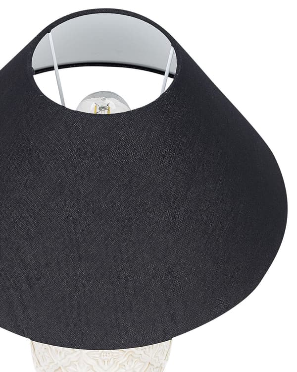Bordlampe Beige Keramikk Stoffskjerm Stemningsfull belysning Nattlampe Tilbehør Soverom Stue
