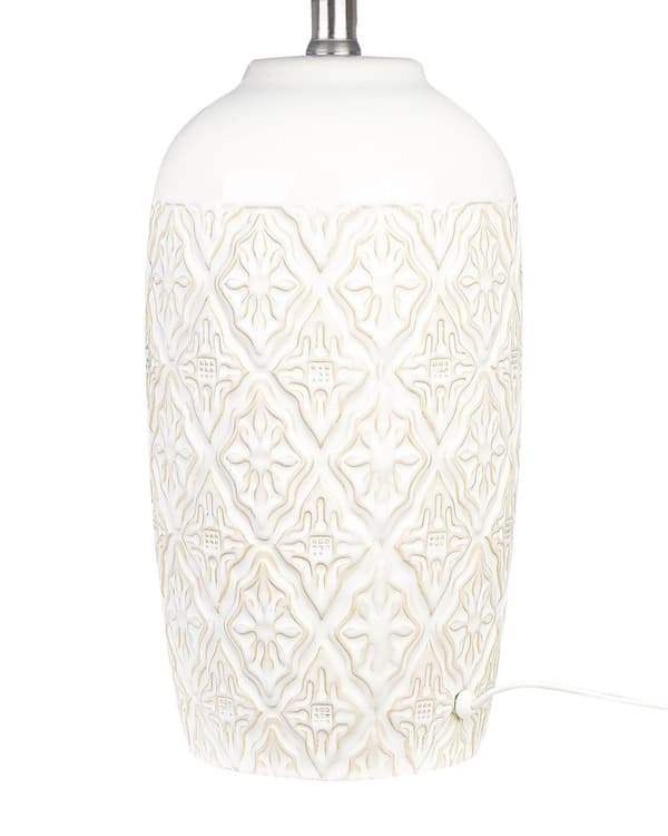 Bordlampe Beige Keramikk Stoffskjerm Stemningsfull belysning Nattlampe Tilbehør Soverom Stue