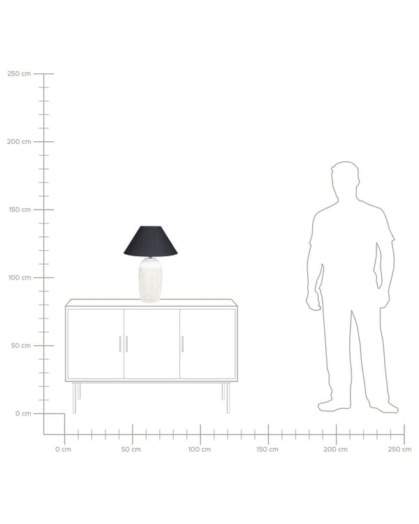 Bordlampe Beige Keramikk Stoffskjerm Stemningsfull belysning Nattlampe Tilbehør Soverom Stue