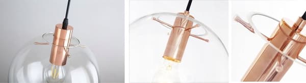 LASSI GLAS HÄNGANDE TAKLAMPA 20 CM ROSÉGULD