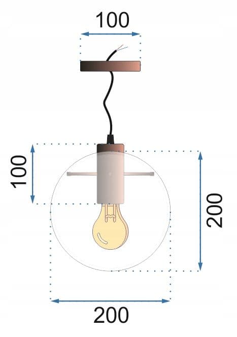 LASSI GLAS HÄNGANDE TAKLAMPA 20 CM ROSÉGULD