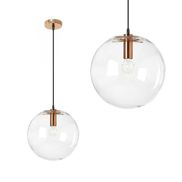 LASSI GLAS HÄNGANDE TAKLAMPA 20 CM ROSÉGULD