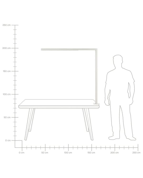 LED-pöytävalo hopea metalli 120 cm alumiini nipistimellä kiinnitettävä moderni tyyli