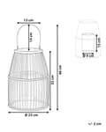 Miniatyrbilde 3 av 7: Lanterne Beige Bambustre 32 cm Med lysholder i glass Boho Innendørs- og utendørsbruk