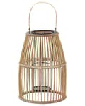 Miniatyrbilde 5 av 7: Lanterne Beige Bambustre 32 cm Med lysholder i glass Boho Innendørs- og utendørsbruk