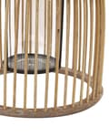 Miniatyrbilde 7 av 7: Lanterne Beige Bambustre 32 cm Med lysholder i glass Boho Innendørs- og utendørsbruk