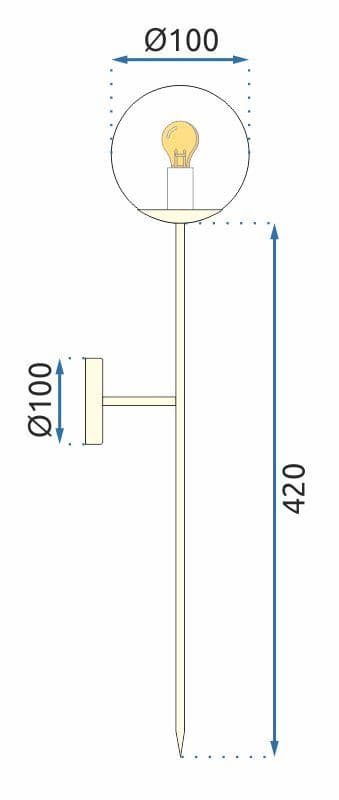 VÆGLAMPE MODERNE 52CM APP578-1W GULD