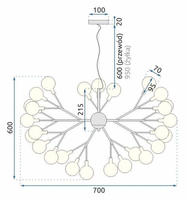 TRÆ LOFTLAMPE 27 APP590-CP SORT