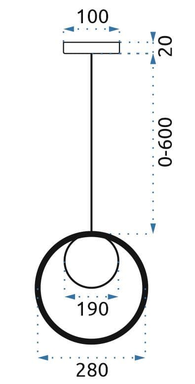 GLAS SFÄR HÄNGANDE TAKLAMPA APP430-1CP VIT