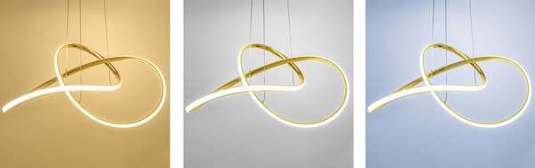 TAK RING HÄNGANDE LAMPA MODERN LED + FJÄRRKONTROLL APP394-CP GULD