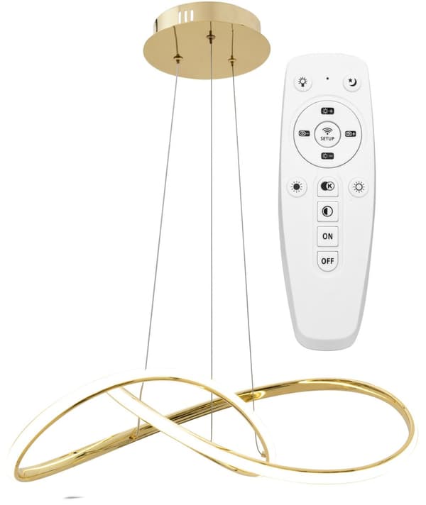 LOFTERING VEDHÆNGSLAMPE MODERNE LED + FJERNBETJENING APP394-CP GULD