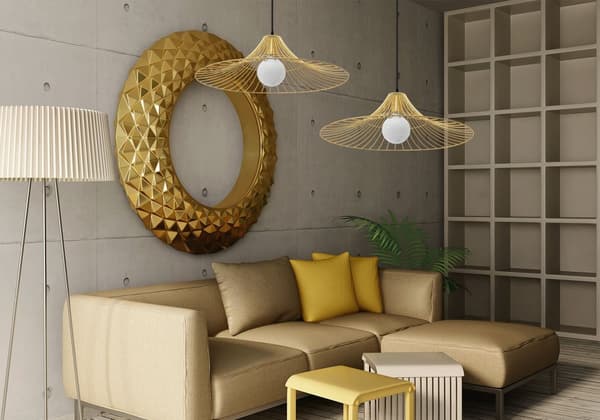 LOFT PLATT RUND HÄNGANDE TAKLAMPA APP499-1CP GULD