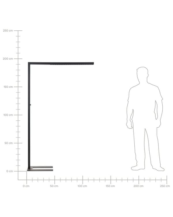 Gulvlampe LED-lampe Svart Aluminium 194 cm Bryter Dimming Moderne Belysning Hjemmekontor