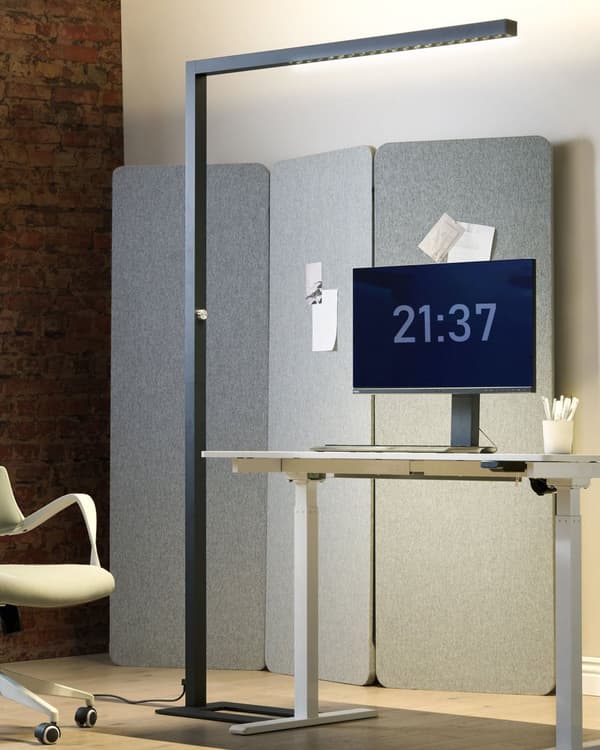Gulvlampe LED-lampe Svart Aluminium 194 cm Bryter Dimming Moderne Belysning Hjemmekontor