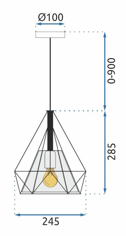ENKEL LOFTSLAMPE BELLO APP010-1CP