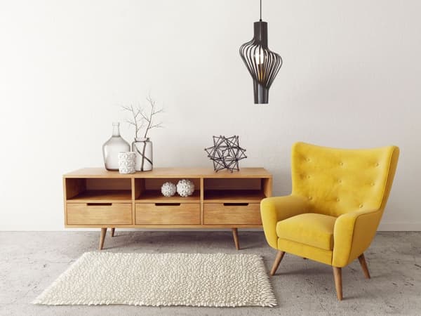 GEOMETRISK LOFTSLAMPE APP484-1CP SORT