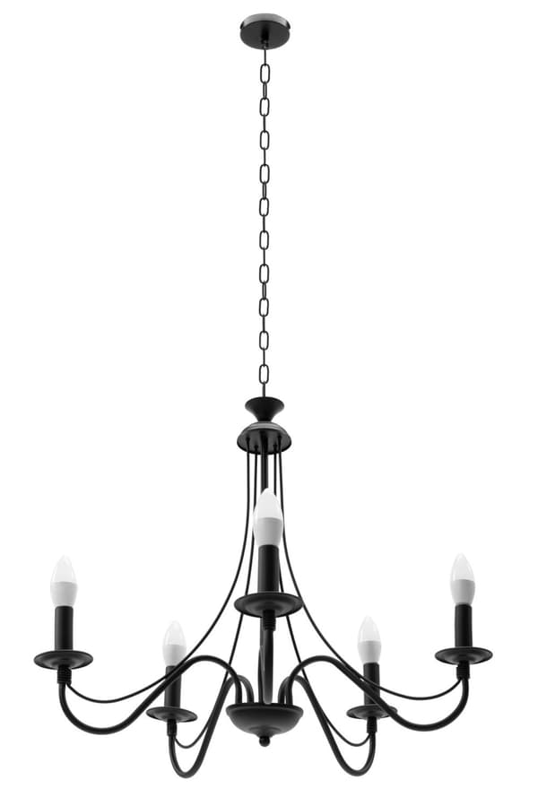 RUSTIK LOFTSLAMPE APP647-5CP SORT