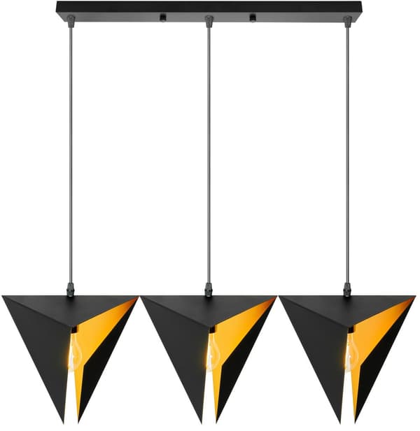 GEOMETRISK TREKANTLAMPE APP254-3CP SORT