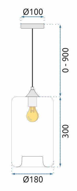 GLAS VEDHÆNG LOFTSLAMPE APP310-1CP LOFT